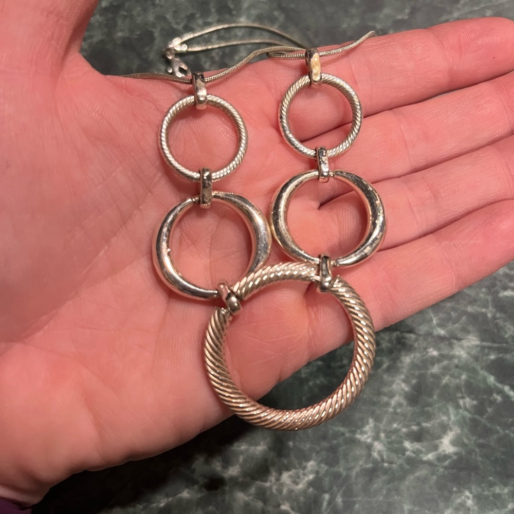 Liz Claiborne Silver Multi-Circle Necklace - Picture 3 of 4